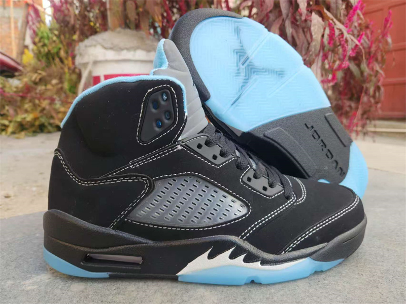 Men's Running Weapon Air Jordan 5 Black Shoes 0115